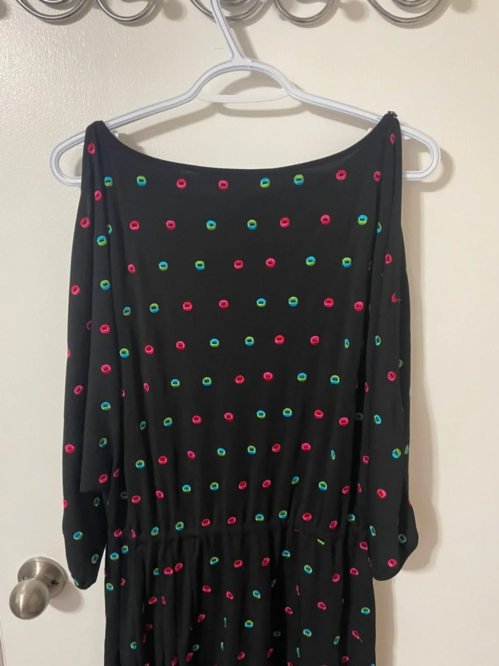 Marc by Marc Jacobs Black Dress with Embroidered Dots Size Medium - Picture 11 of 13